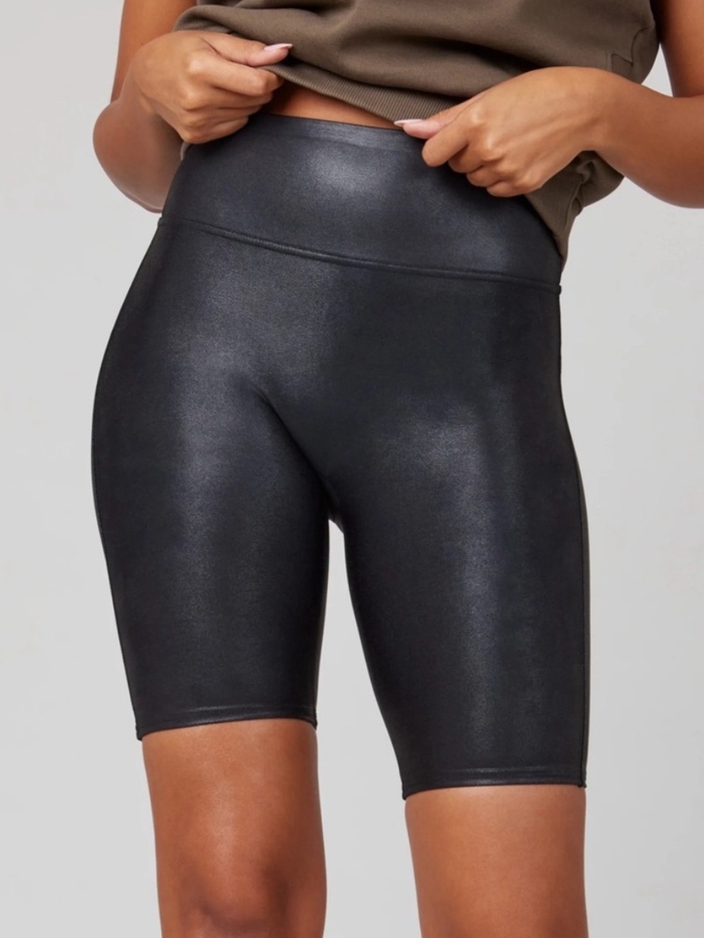 SPANX Faux Leather Bike Shorts